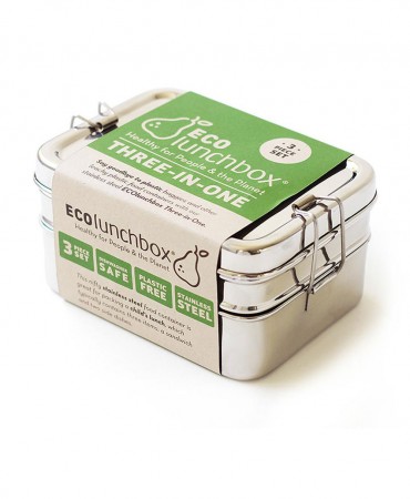 ECOlunchbox THREE-IN-ONE - Ανοξείδωτο σκεύος φαγητού