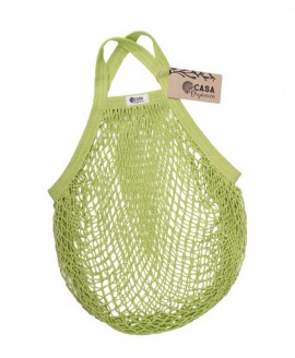 Τσάντα Δίχτυ από βιολογικό βαμβάκι κοντή/μακριά λαβή - Lime