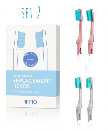 Ανταλλακτικές κεφαλές οδοντόβουρτσας TIO από φυτικό βιοπλαστικό (SET 2 τεμ.) - SOFT