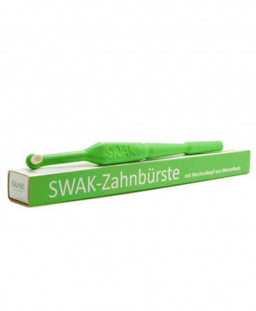 SWAK Φυτική Οδοντόβουρτσα με επαναχρησιμοποιήσιμη λαβή ζαχαροκάλαμου - Πράσινo