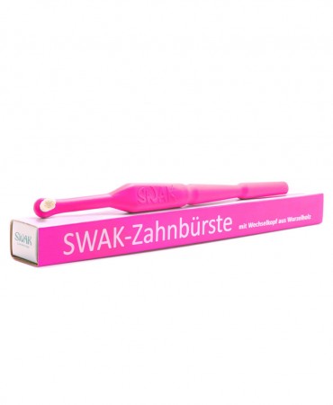 SWAK Φυτική Οδοντόβουρτσα με επαναχρησιμοποιήσιμη λαβή ζαχαροκάλαμου - Φούξια