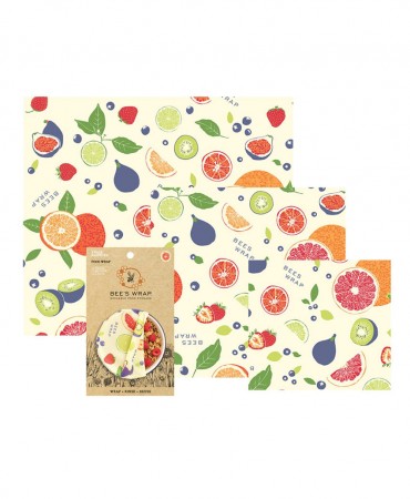 BEE'S WRAP Κερομάντηλα FRESH FRUIT - PACK 3 τεμ. (S,M,L)