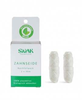 Φυσικά Οδοντικά νήματα Μεταξιού SWAK (100% PLASTIC FREE), Refill Pack 2 x 30m 