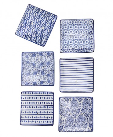 Κεραμική σαπουνοθήκη με διάφορα White-Blue μοτίβα