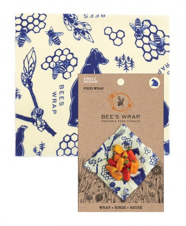 BEE'S WRAP Κερομάντηλο Bees & Bears - Μονό MEDIUM
