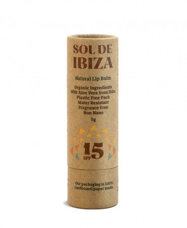 Sol de Ibiza Sunscreen Lip Balm SPF15, Φυσικό αντηλιακό Χειλιών - Zero Waste Stick 5g