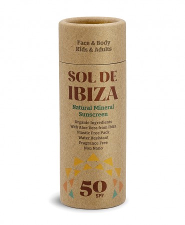 Sol de Ibiza Sunscreen SPF50, Φυσικό αντηλιακό Προσώπου & Σώματος - Zero Waste Stick 45g
