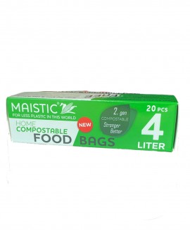 BIO Σακούλες τροφίμων από άμυλο 2.gen MAISTIC, Οικιακά κομποστοποιήσιμες 4Lt - 20 ΤΕΜ.