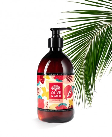 Pomegranate & Ginger - Υγρό Σαπούνι OLIVE ET MOI με 85% bio extra παρθένο ελαιόλαδο + 15% bio παρθένο λάδι καρύδας 500ml