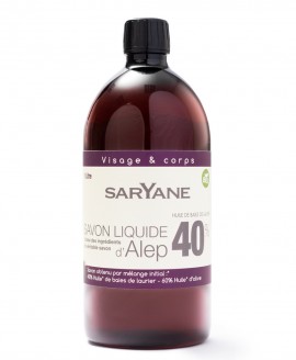 Βιολογικό Υγρό Σαπούνι Χαλεπίου SARYANE με 40% Bio Δαφνέλαιο 1Lt
