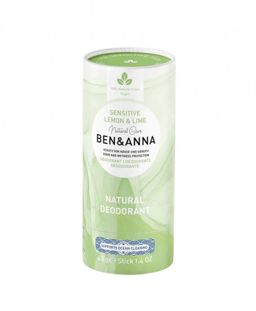 SENSITIVE Αποσμητικό σώματος ΒΕΝ & ΑΝΝΑ, 100% φυσικό - LEMON & LIME 40g