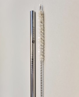 SET Μεταλλικό Ανοξείδωτο Καλαμάκι BUNKOZA® ΙΣΙΟ 6mm - 21cm + Βούρτσα με φυτικές ίνες Tampico