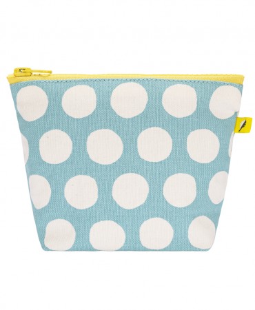 Fluf Θήκη φαγητού TINY ZIP POUCH από βιολογικό βαμβάκι - DOTS BLUE