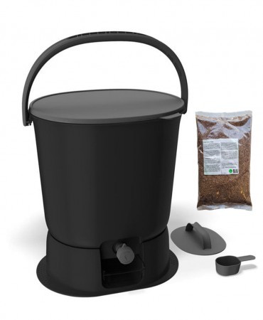 Οικιακός Κομποστοποιητής Bokashi Organko Essential, 15.3 L + Βάση + Πίτουρο 1Kg - Black