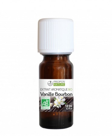 Vanilla Bourbon - Βιολογικό Φυσικό Αρωματικό Εκχύλισμα Βανίλιας για τρόφιμα, Propos'Nature 10ml