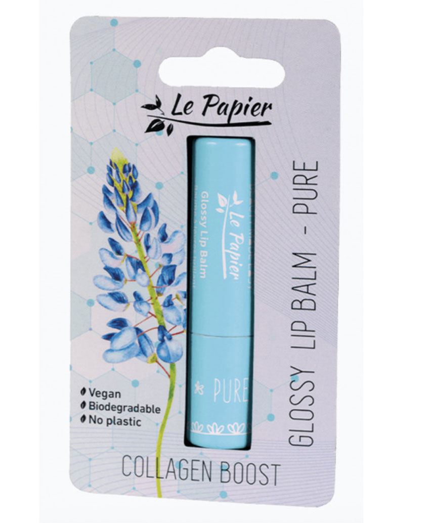 Glossy Lip Balm με Φυτικό Κολλαγόνο Le Papier - PURE