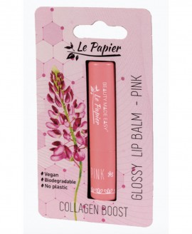 Glossy Lip Balm με Φυτικό Κολλαγόνο Le Papier - PINK