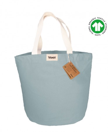 VENGA® City shopping bag - Τσάντα από βιολογικό βαμβακερό καμβά -  Bleu Silex