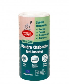  Πούδρα Χαβασίτη (είδος Ζεόλιθου) - 100% Φυσικό Εντομοκτόνο La Droguerie Ecologique, Δοχείο 200g