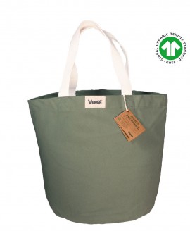VENGA® City shopping bag - Τσάντα από βιολογικό βαμβακερό καμβά - Khaki green