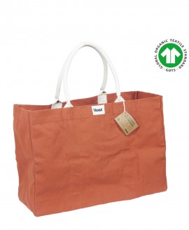 VENGA® Large organic cotton tote bag - Μεγάλη Τσάντα από βιολογικό βαμβακερό καμβά - Teracotta