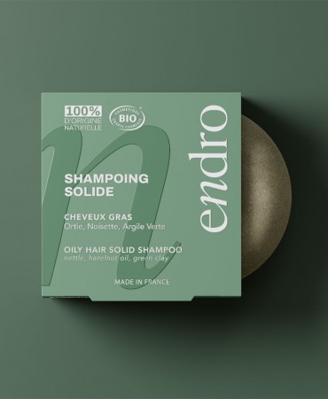 GREASY Στερεό Σαμπουάν Endro, 100% Φυσικό με πράσινη άργιλο, jojoba & τσουκνίδα - Λιπαρά μαλλιά