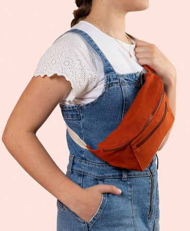 VENGA® Banana Τσάντα μέσης από βιολογικό βαμβακερό καμβά - Rouge Potimarron