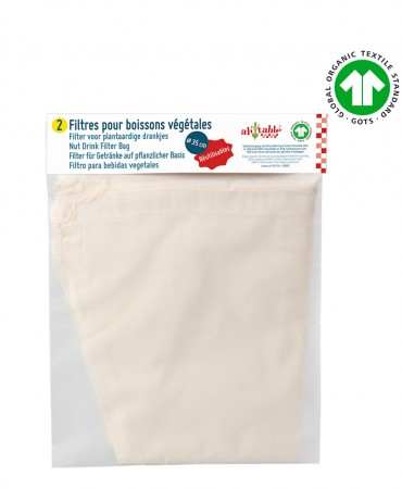 Pack 2τεμ. NUT MILK BAGS - Σακούλες γάλακτος & φυτικών ροφημάτων από βιολογικό βαμβακερό τουλπάνι Ah! Table!