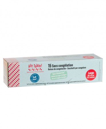 Large 5,5L - PACK 15 Οικολογικές Σακούλες Κατάψυξης Ah! Table! 30 x 45 cm