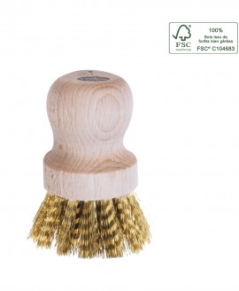 Brass Pot Brush - Συρμάτινη Βούρτσα για σχάρες & κατσαρόλες από Ορείχαλκο La Droguerie Ecologique Ø6cm