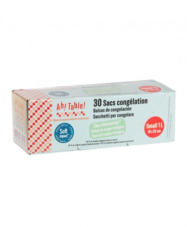 Small 1L - PACK 30 Οικολογικές Σακούλες Κατάψυξης Ah! Table! 18 x 25 cm