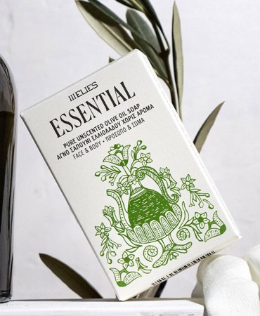 ESSENTIAL - Αγνό Σαπούνι ελαιολάδου χωρίς άρωμα 111ELIES 100g (2 επιλογές Με ή Χωρίς συσκευασία)